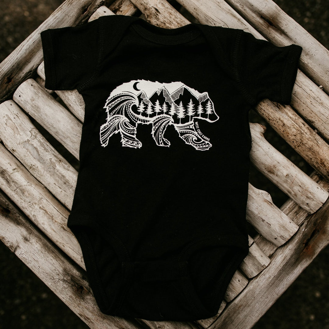 Baby Bear Onesie in Black