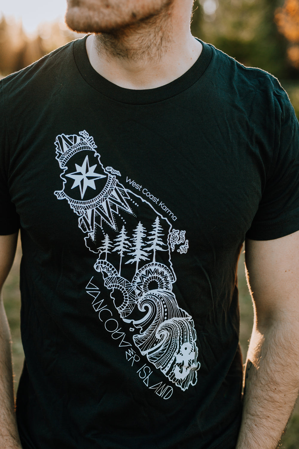 Vancouver Island Tee in Black 100 % Cotton