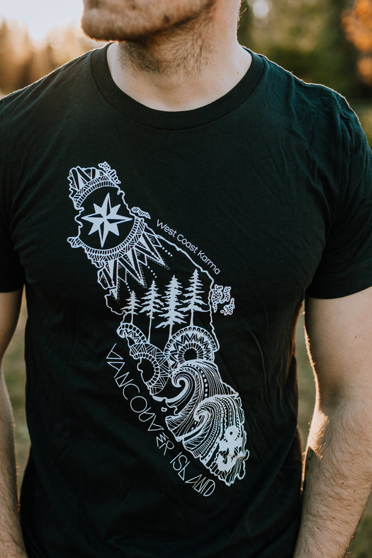 Vancouver Island Tee in Black 100 % Cotton
