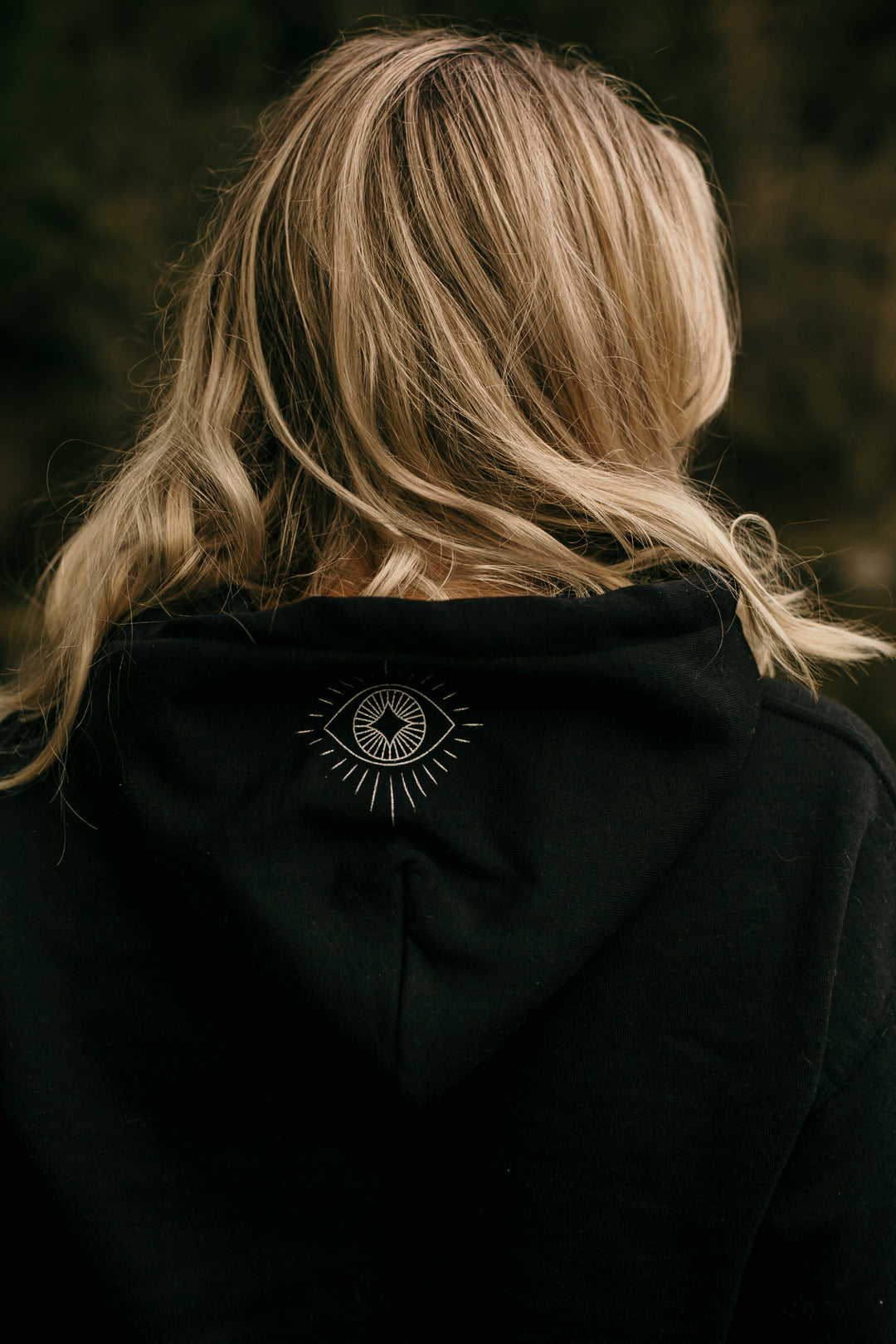 Moon Phase Third Eye Pullover In Black