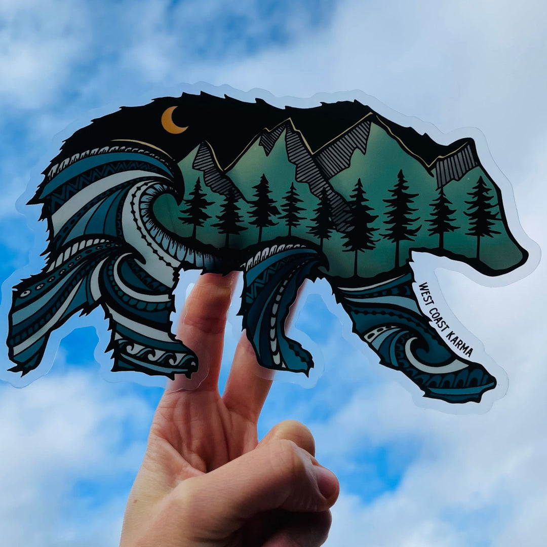Colourful Nature Bear Car Decal