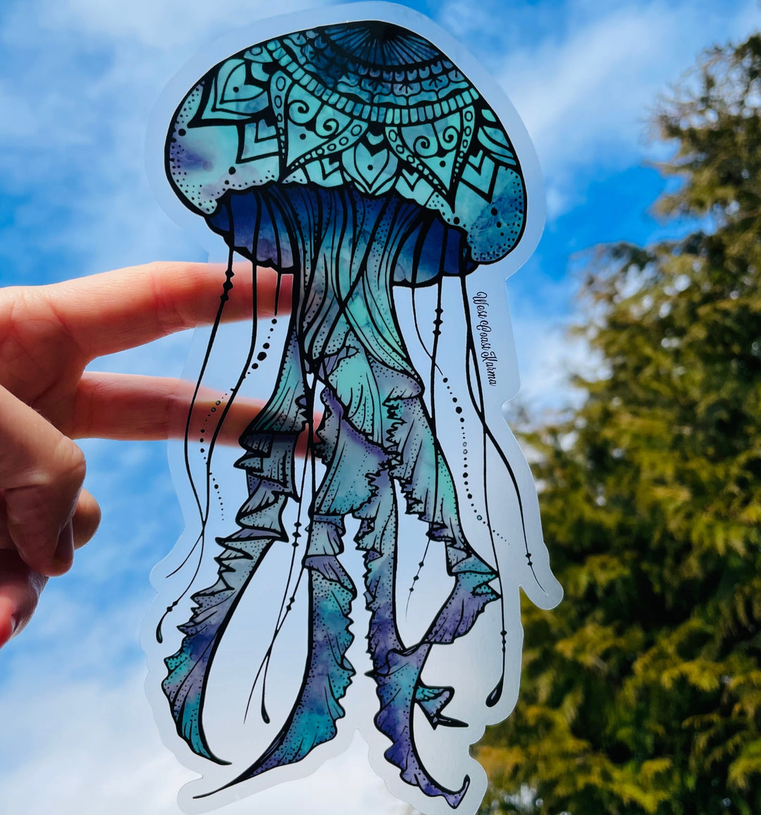 Watercolour Jellyfish Car Decal