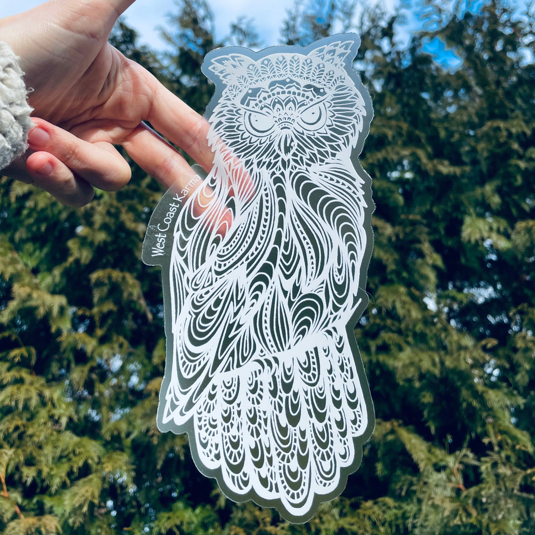 Owl White Car Decal