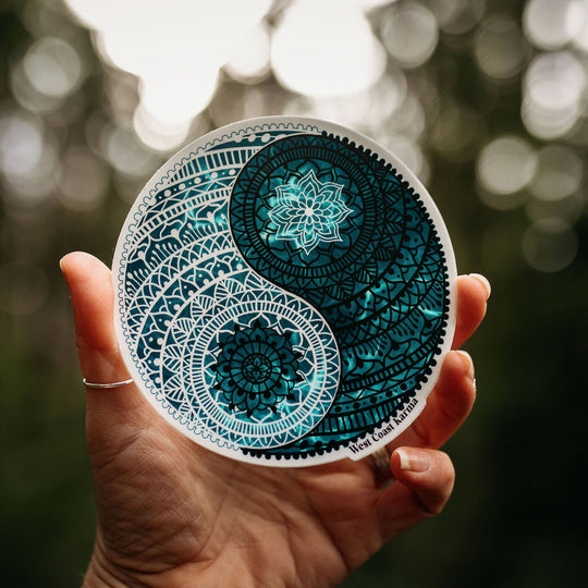 Ocean Yin Yang Mandala Vinyl Sticker