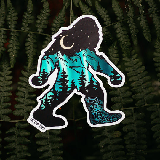 Nature Sasquatch Northern Lights Sticker