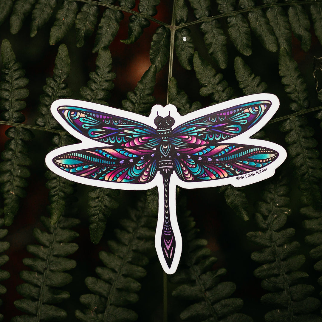 Colourful Dragonfly Vinyl Sticker