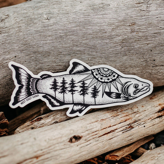 Nature Salmon Vinyl Sticker