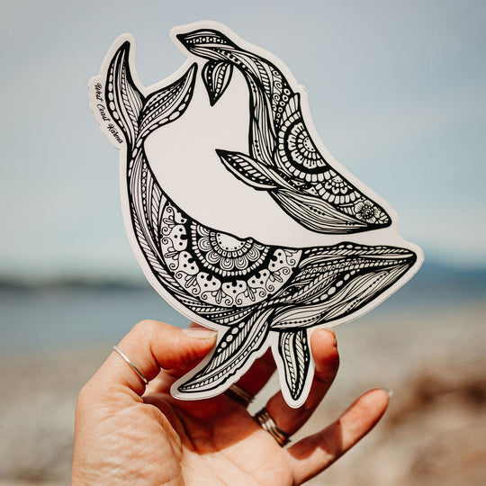 Mamma and Baby Humpback Vinyl Sticker