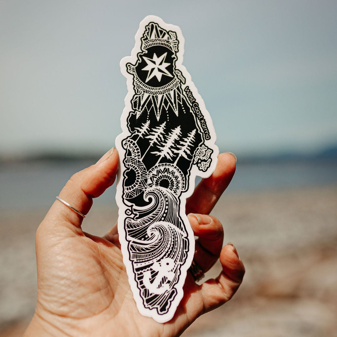 Black Vancouver Island Vinyl Sticker