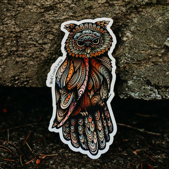 Owl Colourful Vinyl Sticker