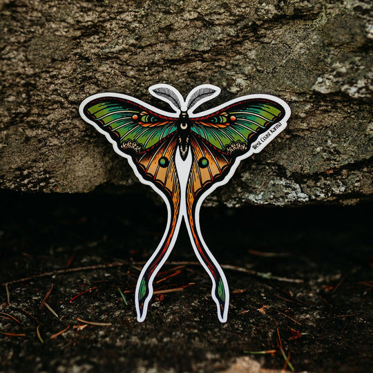 Vintage Luna Moth Vinyl Sticker