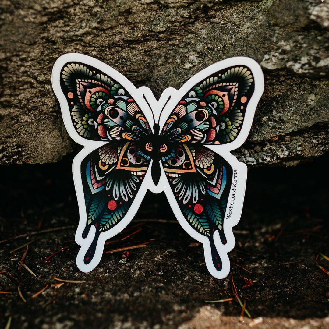 Vintage Butterfly Vinyl Sticker