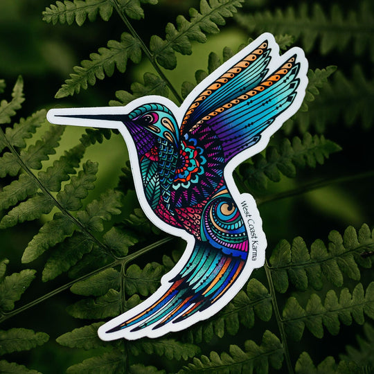 Hummingbird colourful Vinyl Sticker