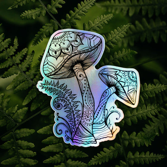 Holographic Mushroom Sticker