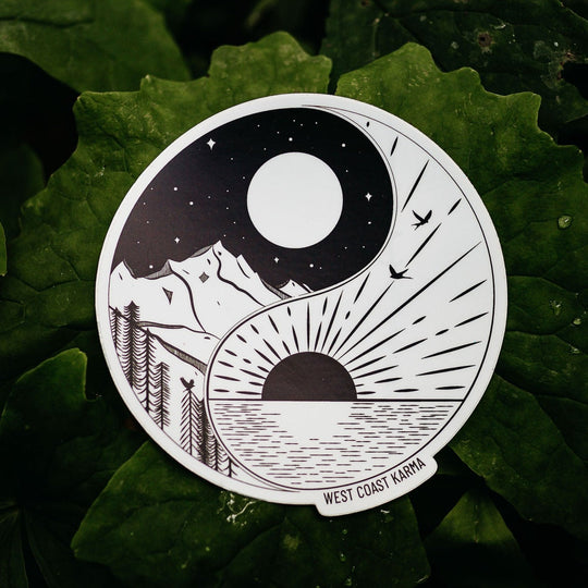 Nature Yin Yang Vinyl Sticker