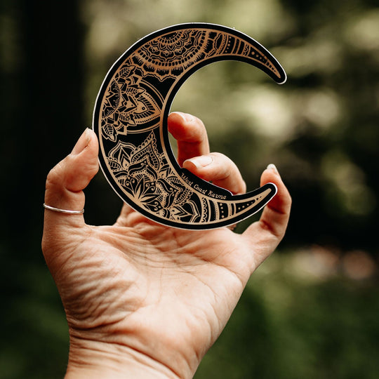 Black & Gold Mandala Moon Sticker