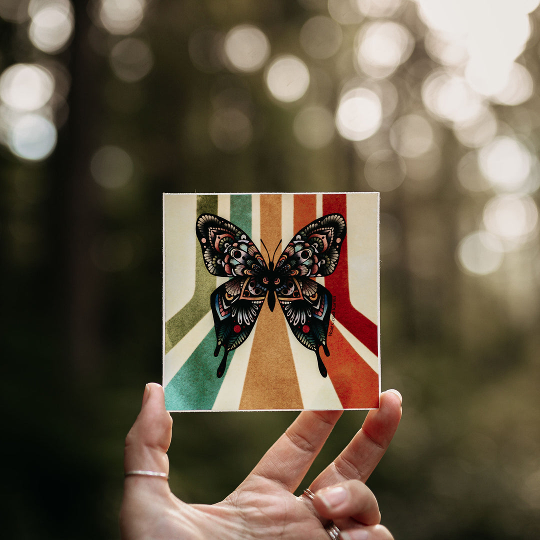 Retro Butterfly Sticker
