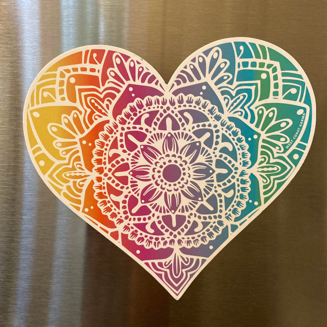 Rainbow Light Heart Magnet