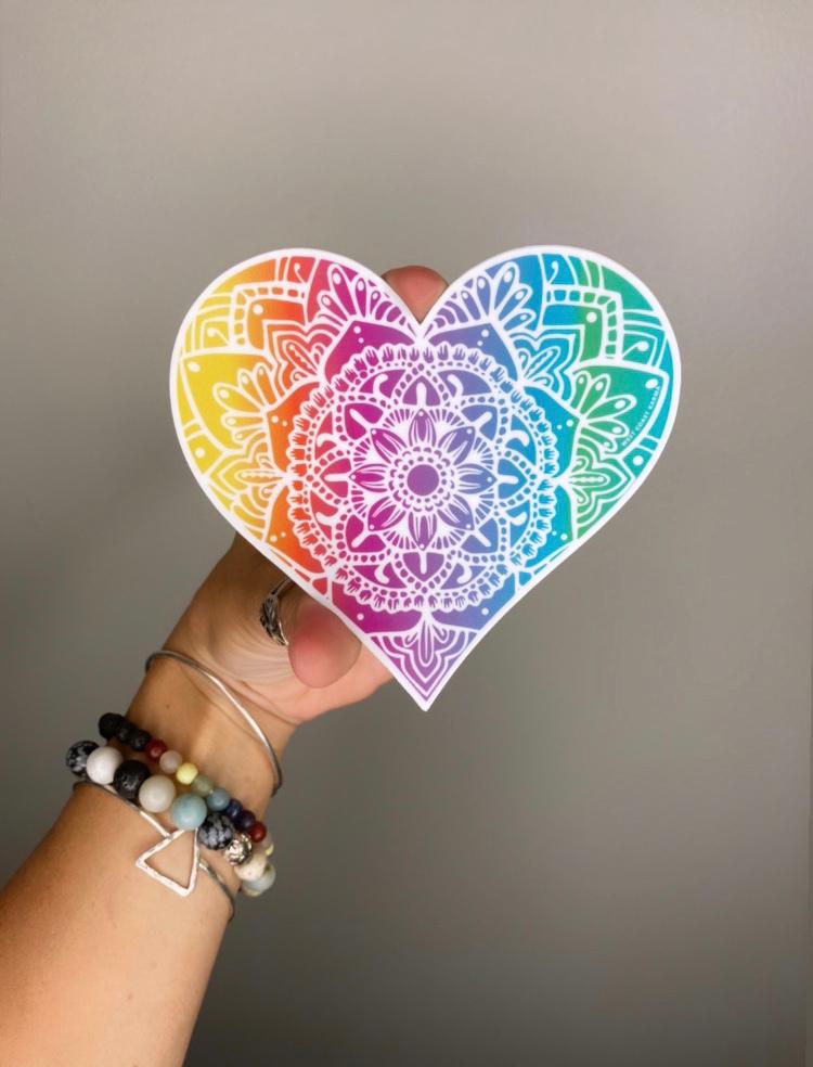 Rainbow Light Heart Sticker