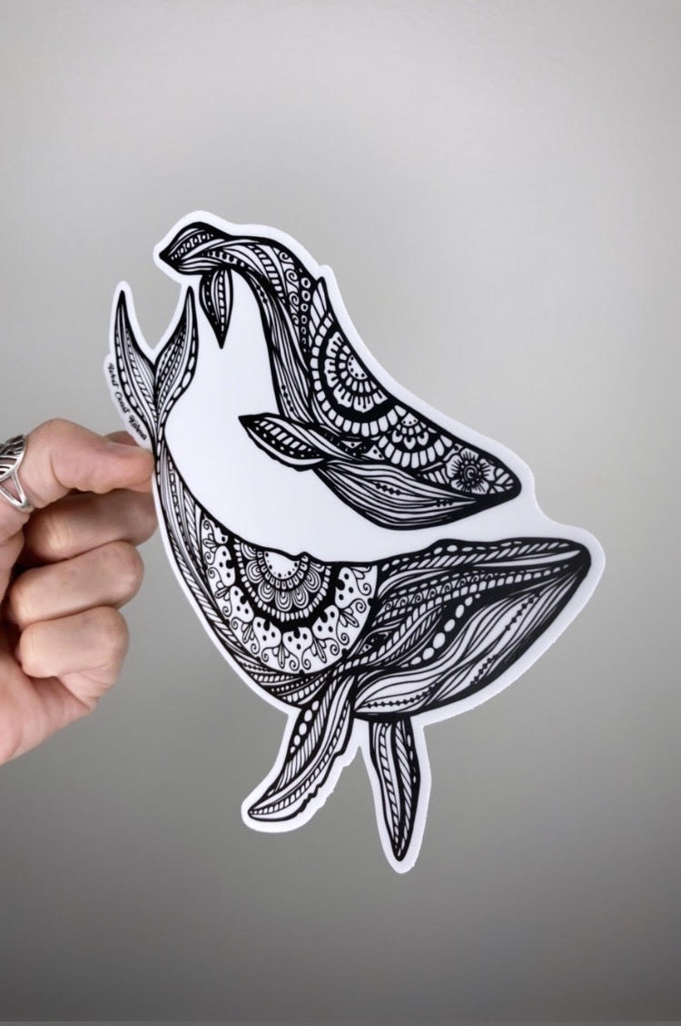 Mamma and Baby Humpback Vinyl Sticker
