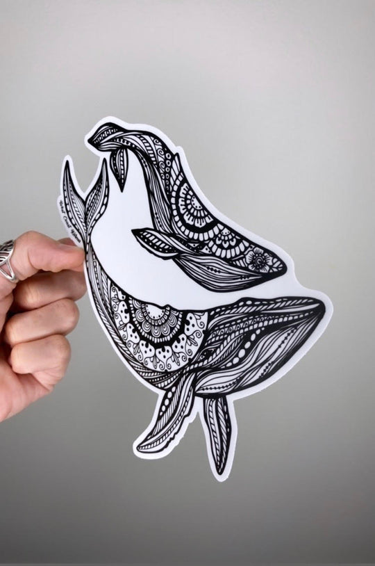 Mamma and Baby Humpback Vinyl Sticker
