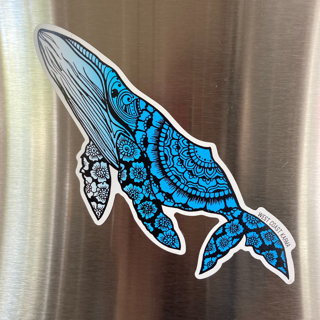 Blue Ombre Humpback Whale Magnet