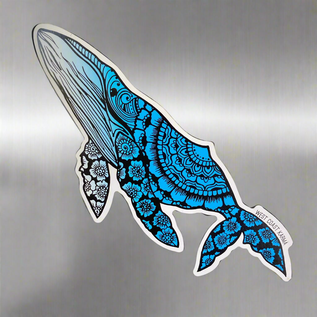 Blue Ombre Humpback Whale Magnet