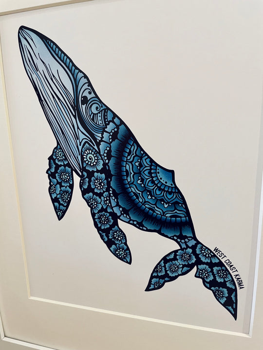 Blue Humpback Art Print