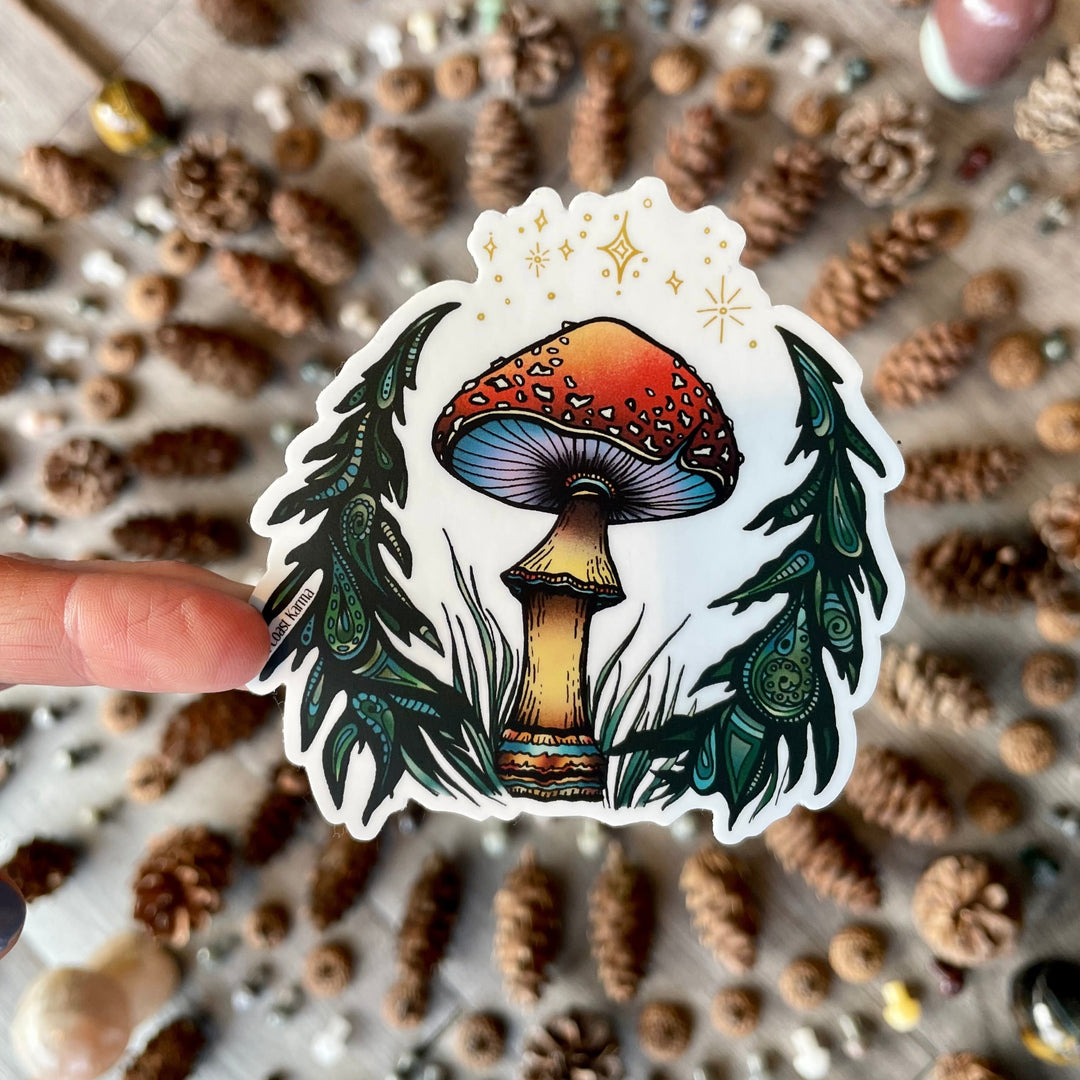 Colourful Amanita Mushroom Sticker