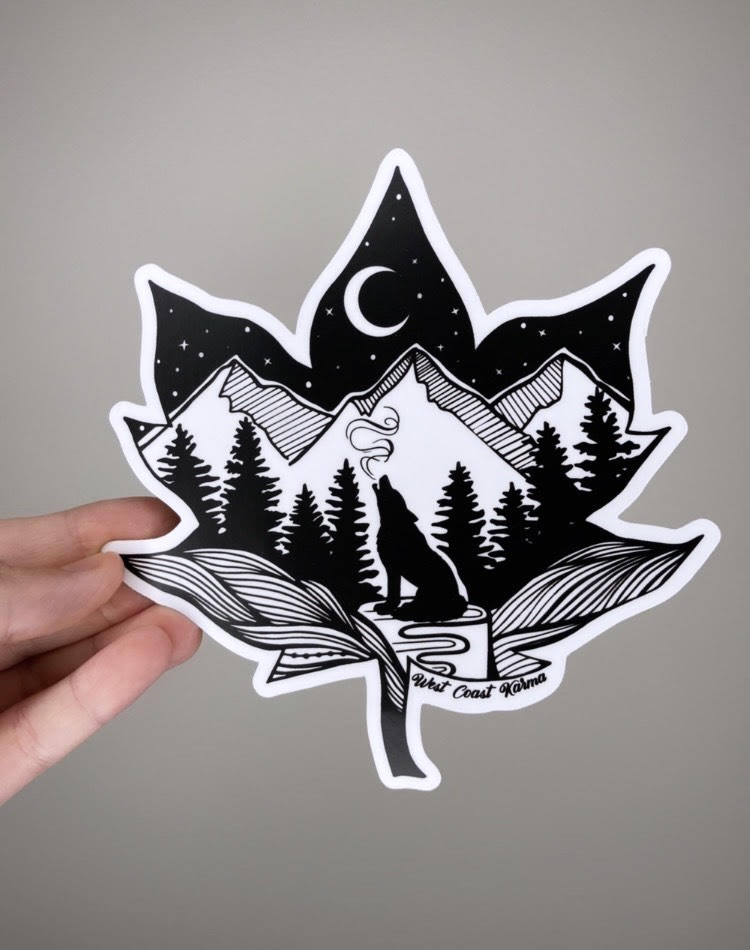 Maple Wolf Vinyl Sticker