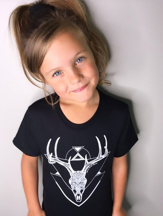 Deer Skull Kids/Youth Tee * 100% Made, Designed, and Printed in Canada