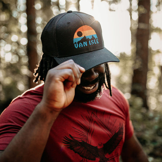 Van Isle Sunrise Trucker Hat - Black